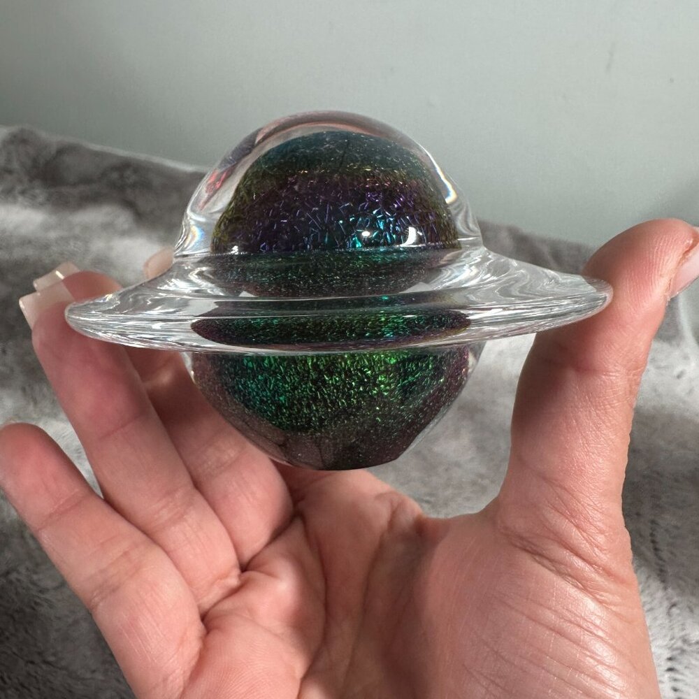 Vintage 1993 Sci Fi Channel Numbered 208/400 Saturn Planet Galaxy Paperweight - Picture 2 of 16